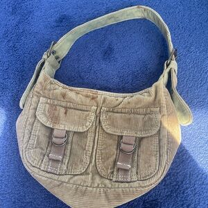 Brown purse corduroy